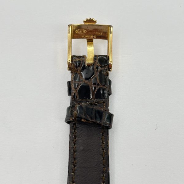 Cinturino ROLEX da donna in coccodrillo con fibbia ROLEX plaque oro 13mm, marrone/brown - immagine 3