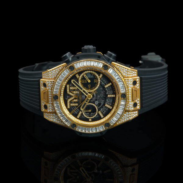 Hublot, Big Bang, Fly-Back Chronograph, 411.VX.1180.PR.0904.TMT18, Floyd Mayweather Limited Edition, 45 mm, Yellow Gold with Diamonds - immagine 6
