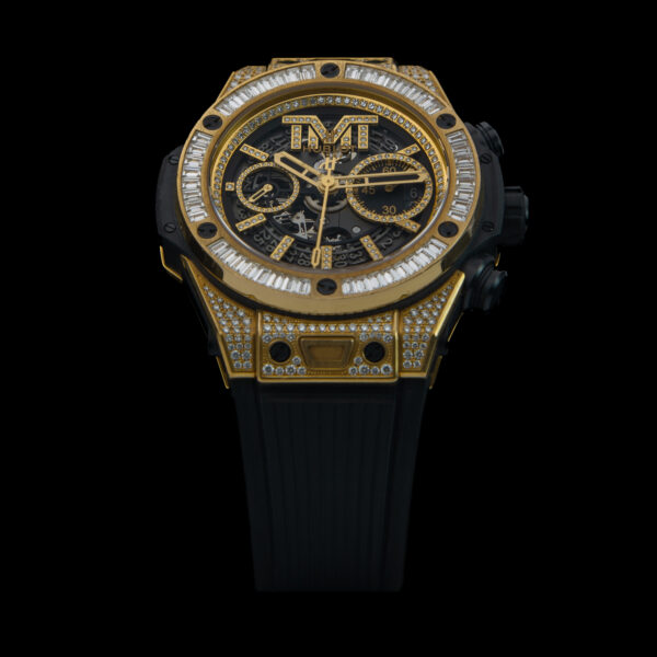Hublot, Big Bang, Fly-Back Chronograph, 411.VX.1180.PR.0904.TMT18, Floyd Mayweather Limited Edition, 45 mm, Yellow Gold with Diamonds - immagine 5