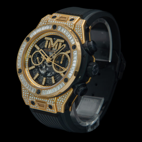 Hublot, Big Bang, Fly-Back Chronograph, 411.VX.1180.PR.0904.TMT18, Floyd Mayweather Limited Edition, 45 mm, Yellow Gold with Diamonds - immagine 3