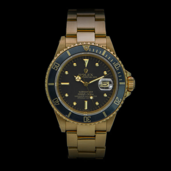 Rolex, Submariner Date, 40mm, Ref: 16808, Year: 1985, Black NIPPLE Dial, Yellow Gold