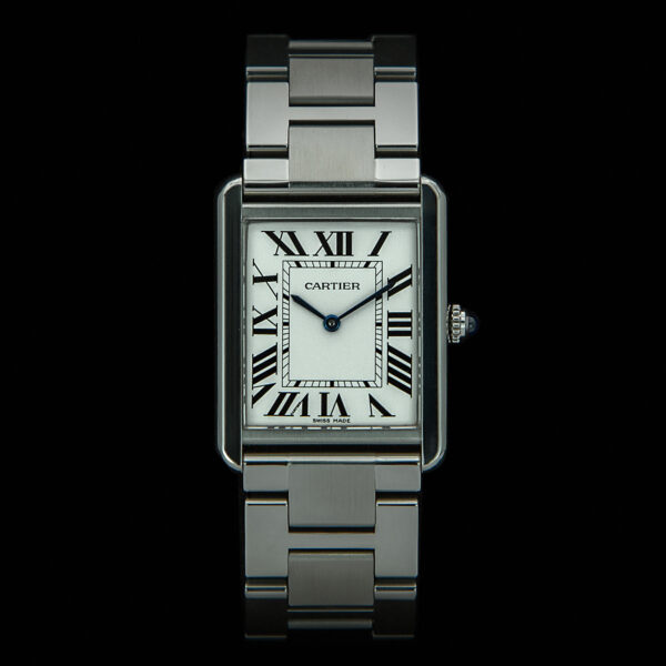 Cartier Tank Solo, 27x35 mm, Ref. 3169, White Dial, Stainless Steel