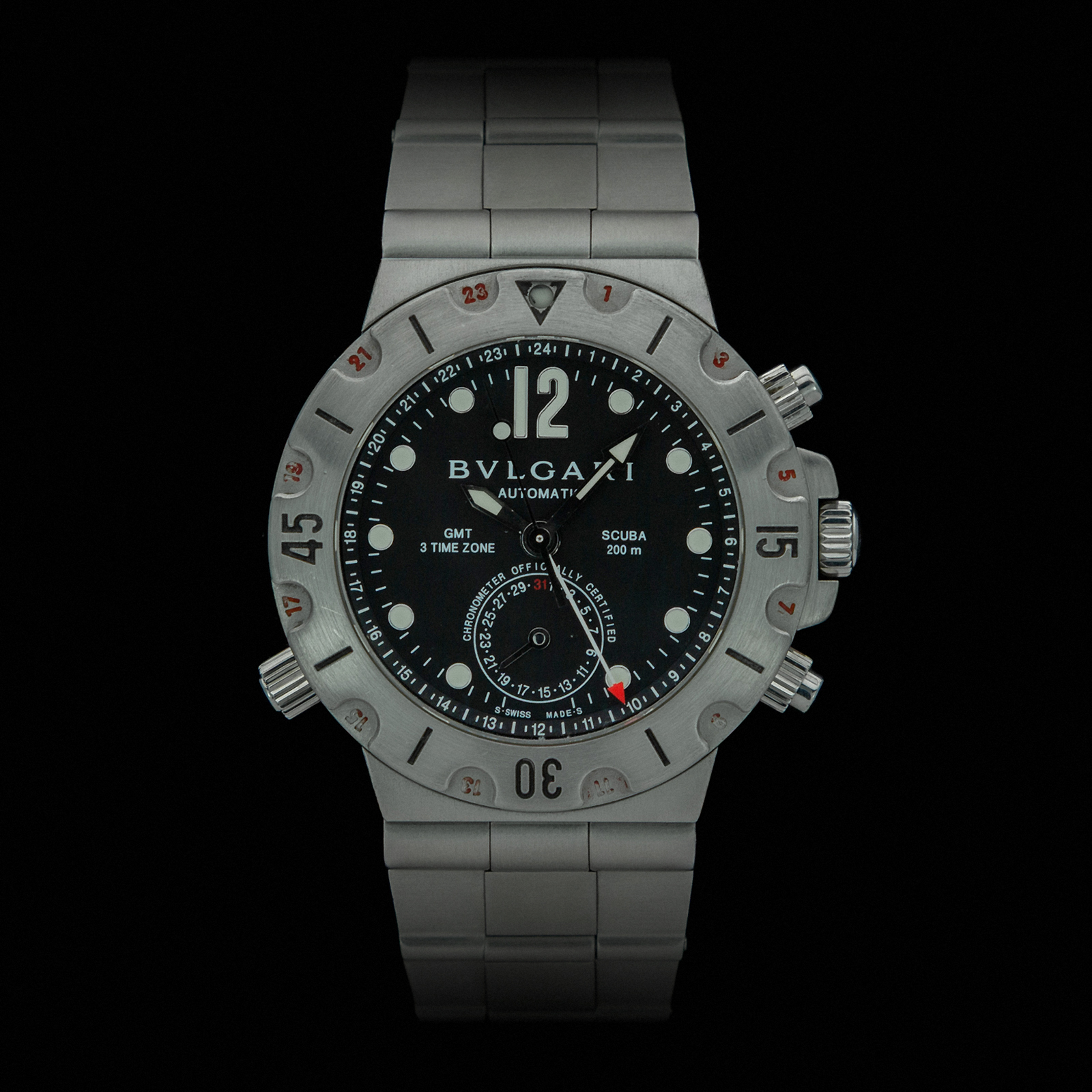 BULGARI SD38SVNGMT D376 2003 NERO ACCIAIO SI GAR-1