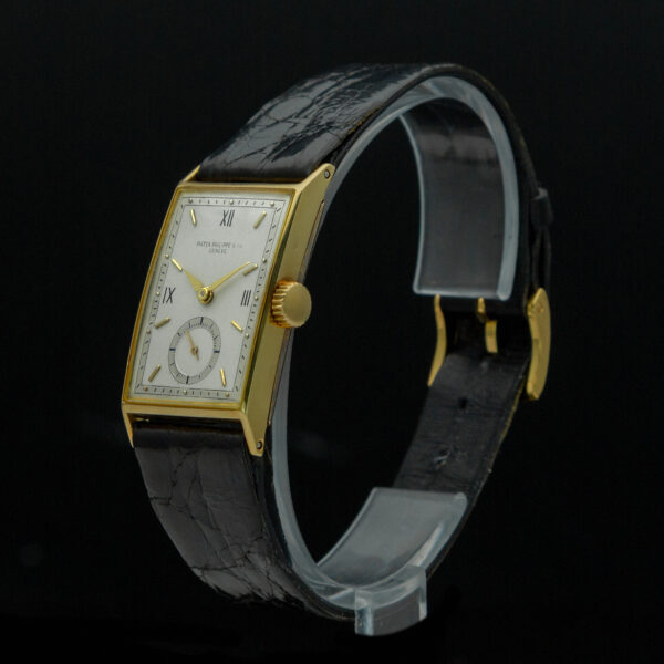 Patek Philippe, Tegolino, 22,5x37,5mm, Ref. 1470, With Extract, Year: 1943, White Dial, Yellow Gold - immagine 4
