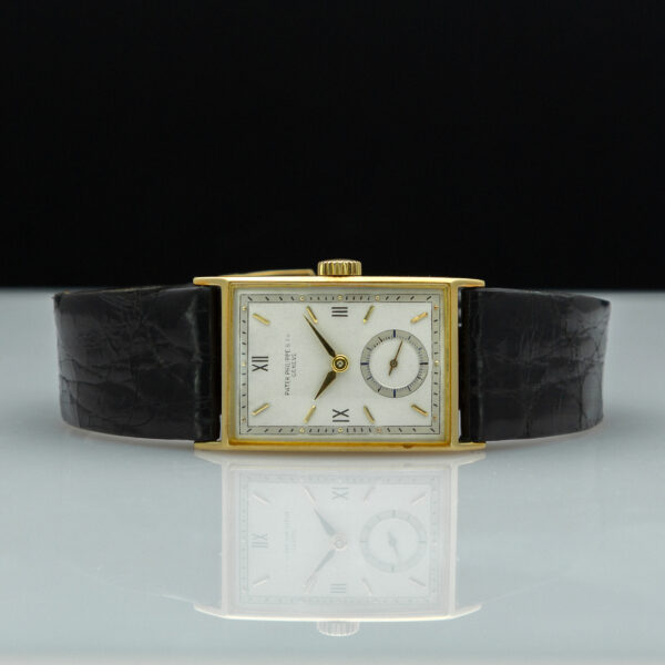 Patek Philippe, Tegolino, 22,5x37,5mm, Ref. 1470, With Extract, Year: 1943, White Dial, Yellow Gold - immagine 7