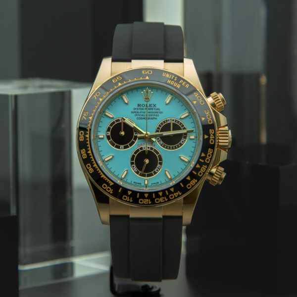 Rolex, Daytona, 40mm Ref.126518LN, Year:2025, New, Turquoise Dial, Full Set, Yellow Gold