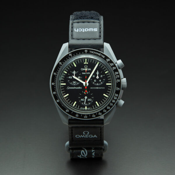 Swatch x Omega, MoonSwatch "Mission to the Moonshine Gold Strawberry", Strawberry Moon July , 42mm, Black Dial, Bioceramic