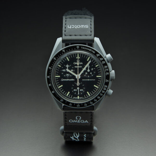 Swatch x Omega, MoonSwatch "Mission to Moonshine Gold Floral", Flower Moon May, 42mm, Black Dial, Bioceramic