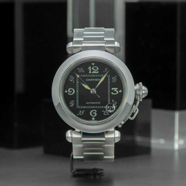 Cartier, Pasha C, 35 mm, Ref. 2324, Black Dial, Stainless Steel
