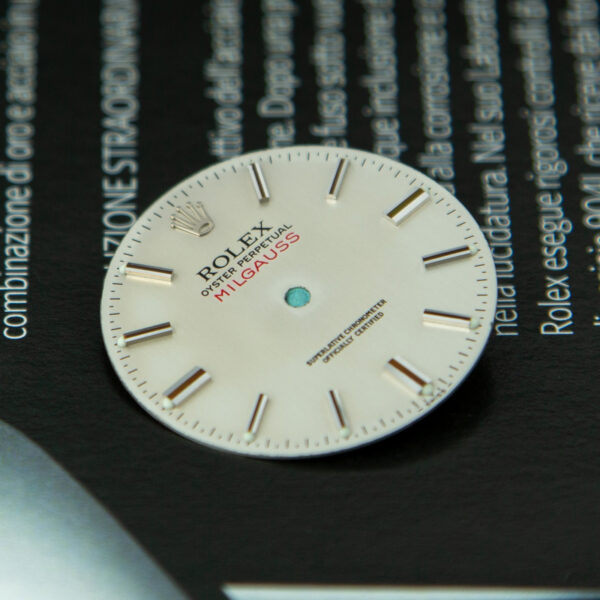 Dial for Rolex Milgauss, ref. 1019, Service, Stainless Steel, Silver - immagine 3