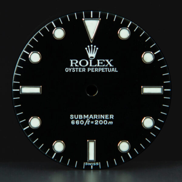 Dial for Rolex Submariner, ref. 5513, Service Dial, Luminova, Black
