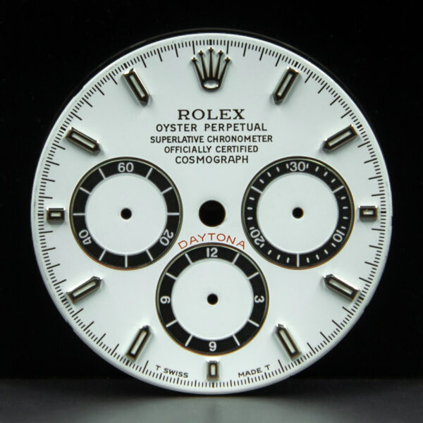 Dial Rolex for Daytona Zenith, Ref: 16520, Inverted six, Tritium, Stainless Steel, White