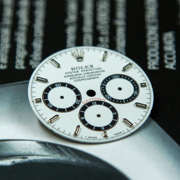 Dial Rolex for Daytona Zenith, Ref: 16520, Inverted six, Tritium, Stainless Steel, White - immagine 3