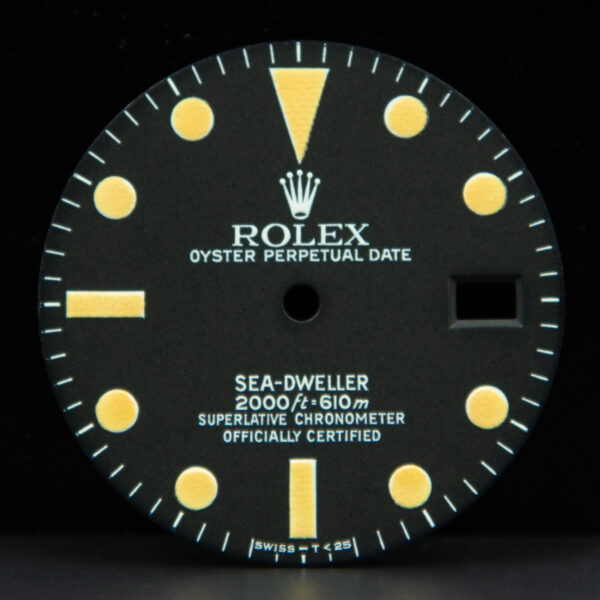 Dial for Rolex Sea-dweller, ref. 1665, MK3, Matte Tritium, Stainless Steel, Black
