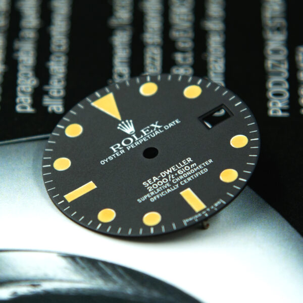 Dial for Rolex Sea-dweller, ref. 1665, MK3, Matte Tritium, Stainless Steel, Black - immagine 3