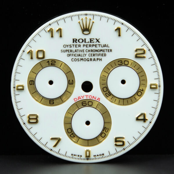 Dial Rolex for Daytona, Ref: 116523-8, Yellow Gold, White Color