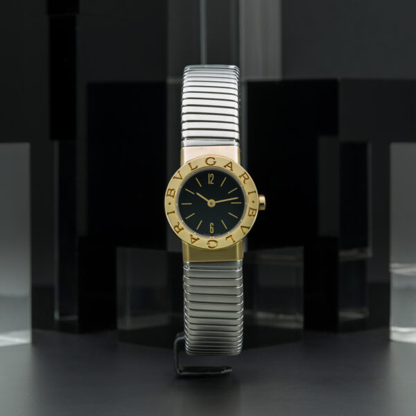 Bulgari, Tubogas, 22.5mm, Ref. BB232TG, Black Dial, Stainless Steel and Yellow Gold