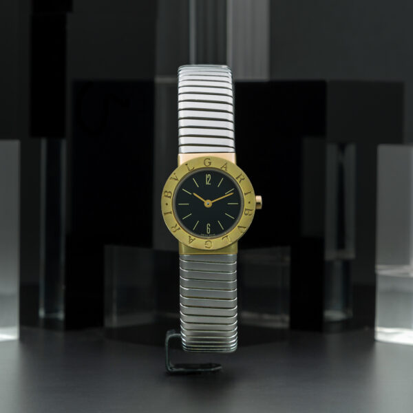 Bulgari, Tubogas, 22.5mm, Ref. BB232T, Black Dial, Stainless Steel and Yellow Gold