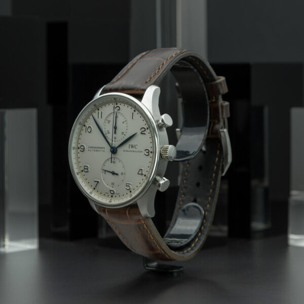 IWC, Portuguese Chronograph, 41 mm, Ref. 371417, Full Set, Ivory Dial, Stainless Steel - immagine 3
