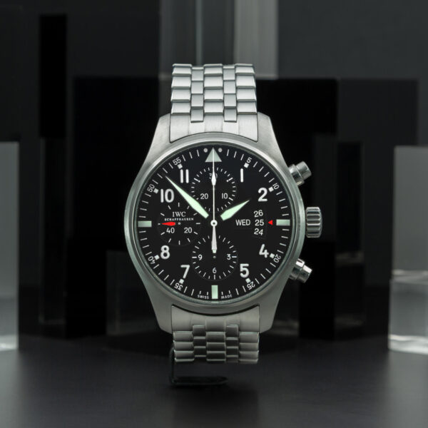 IWC, Pilot Chronograph, 43 mm, Ref. IW377704, Black Dial, Full Set, Stainless Steel