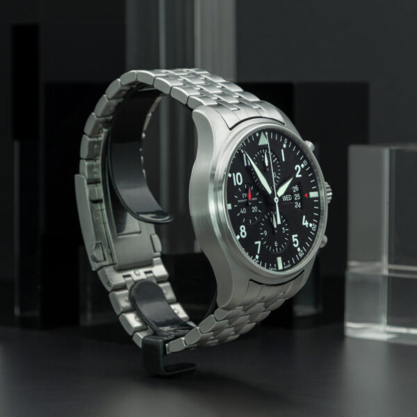 IWC, Pilot Chronograph, 43 mm, Ref. IW377704, Black Dial, Full Set, Stainless Steel - immagine 4