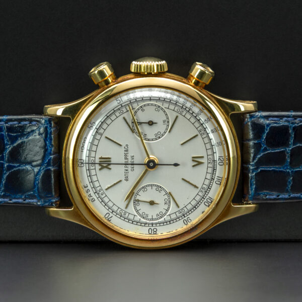 Patek Philippe & Co, Chronograph "Tasti Tondi", 35mm, Ref. 1463, Year: 1946/47, Yellow Gold - immagine 7