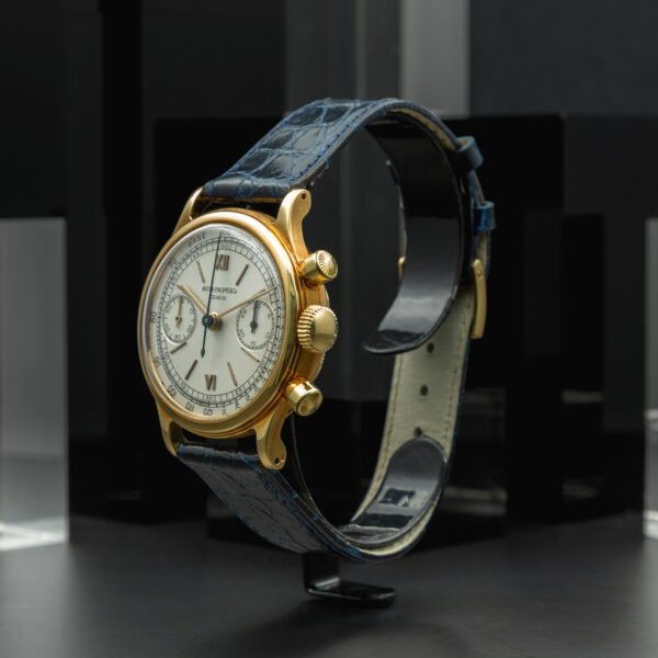 Patek Philippe & Co, Chronograph "Tasti Tondi", 35mm, Ref. 1463, Year: 1946/47, Yellow Gold - immagine 5