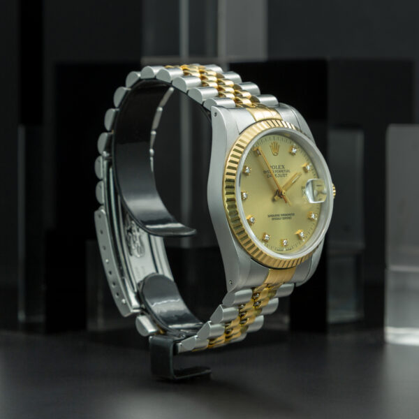 Rolex, DateJust 36mm, Ref. 16233, Champagne Diamond Dial, Full set, Jubilee Bracelet, Stainless Steel and Yellow Gold - immagine 4