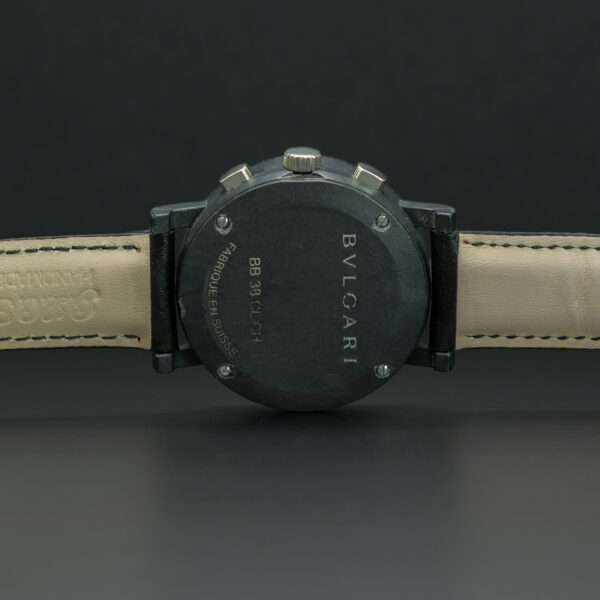 Bulgari, Carbon Gold Chronograph "Edition Roma", 40mm, Ref. BB38CLCH, Carbon and White Gold - immagine 7