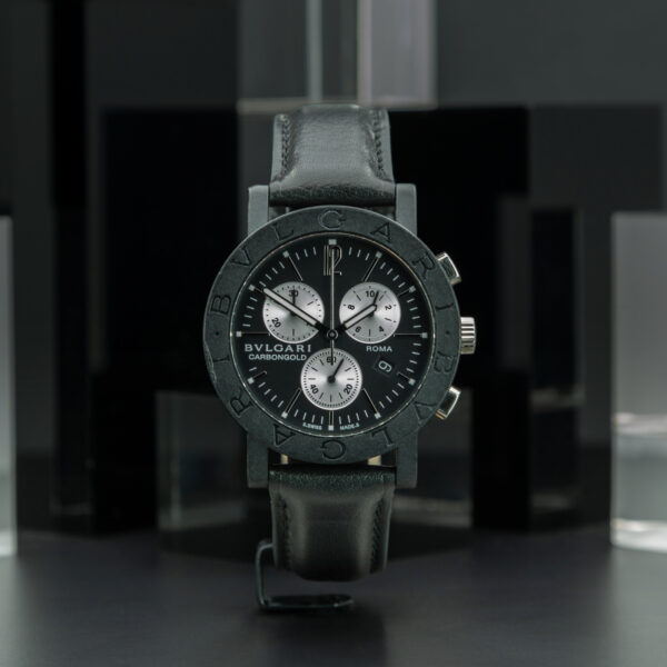 Bulgari, Carbon Gold Chronograph "Edition Roma", 40mm, Ref. BB38CLCH, Carbon and White Gold
