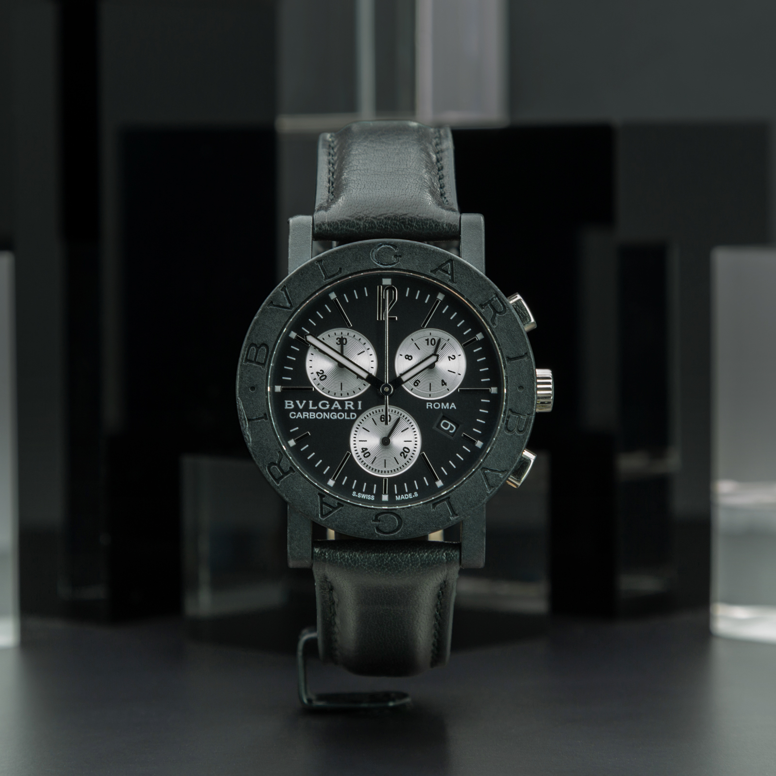 BULGARI BB38CLCH 752-999 NERO PELLE NERA NO GAR-4