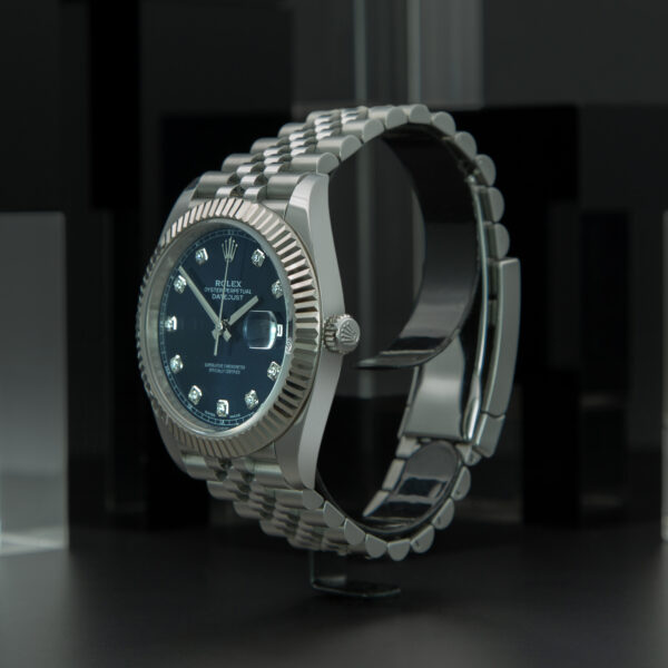 Rolex, DateJust 41mm, Ref. 126334, Blue Diamond Dial, Year: 2018, Full set, Jubilee Bracelet, Stainless Steel - immagine 3