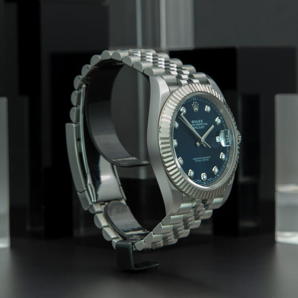 Rolex, DateJust 41mm, Ref. 126334, Blue Diamond Dial, Year: 2018, Full set, Jubilee Bracelet, Stainless Steel - immagine 4