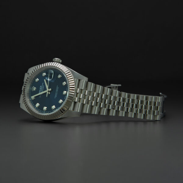 Rolex, DateJust 41mm, Ref. 126334, Blue Diamond Dial, Year: 2018, Full set, Jubilee Bracelet, Stainless Steel - immagine 6