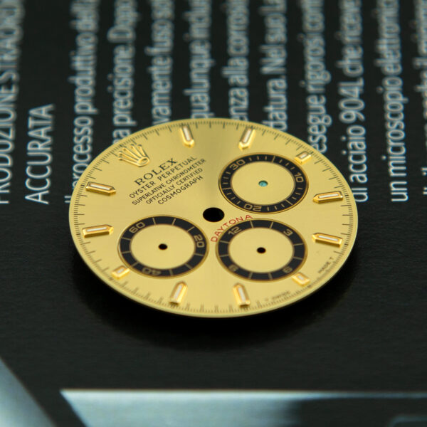 Dial Rolex for Daytona Zenith, Ref: 16523, 16528, Champagne Color Dial, Yellow Gold - immagine 3