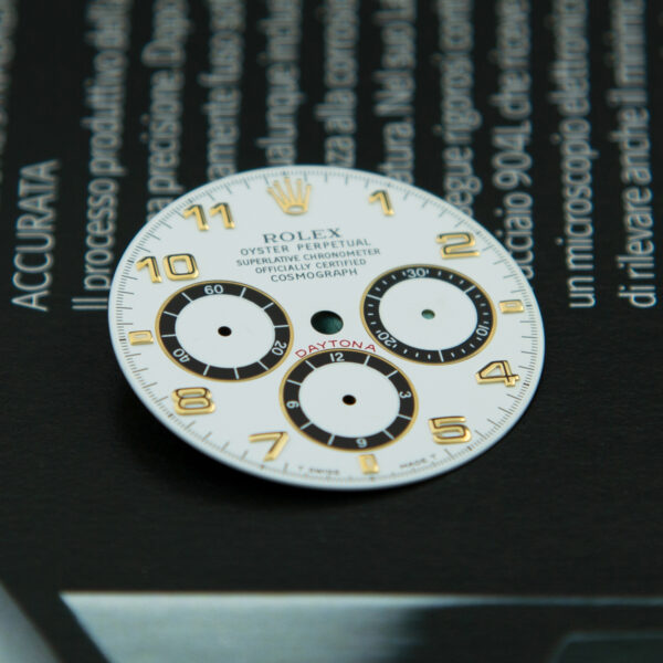 Dial Rolex for Daytona Zenith, Ref: 16523, White Color Dial, Arabic Indexes, Yellow Gold - immagine 3