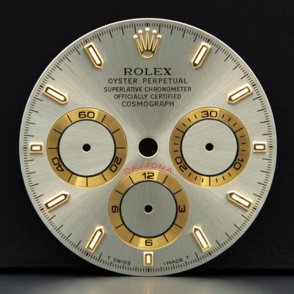 Dial Rolex for Daytona Zenith, Ref: 16523, 16518, Grey Color Dial, Yellow Gold.