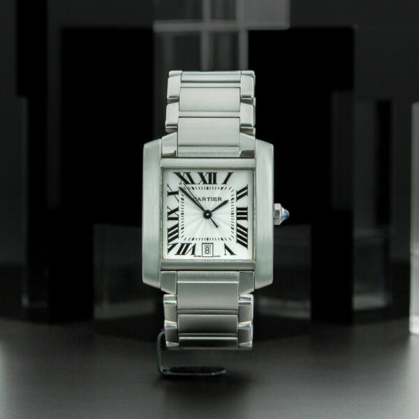 Cartier, Tank Française, 28x32mm, Ref.2302, White Dial, Stainless Steel