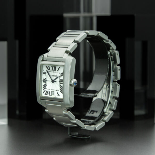 Cartier, Tank Française, 28x32mm, Ref.2302, White Dial, Stainless Steel - immagine 3