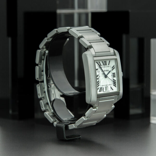 Cartier, Tank Française, 28x32mm, Ref.2302, White Dial, Stainless Steel - immagine 4