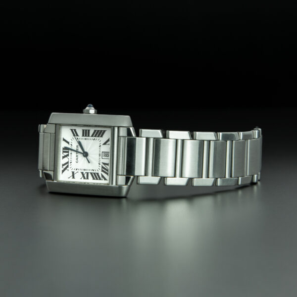 Cartier, Tank Française, 28x32mm, Ref.2302, White Dial, Stainless Steel - immagine 5