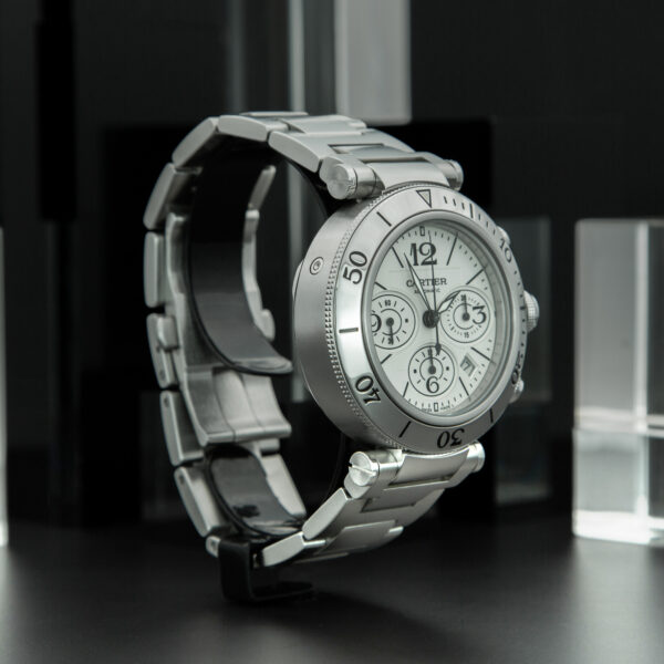 Cartier, Pasha Seatimer, 42mm, Ref. 2995, White Dial, Full Set, Stainless Steel - immagine 4