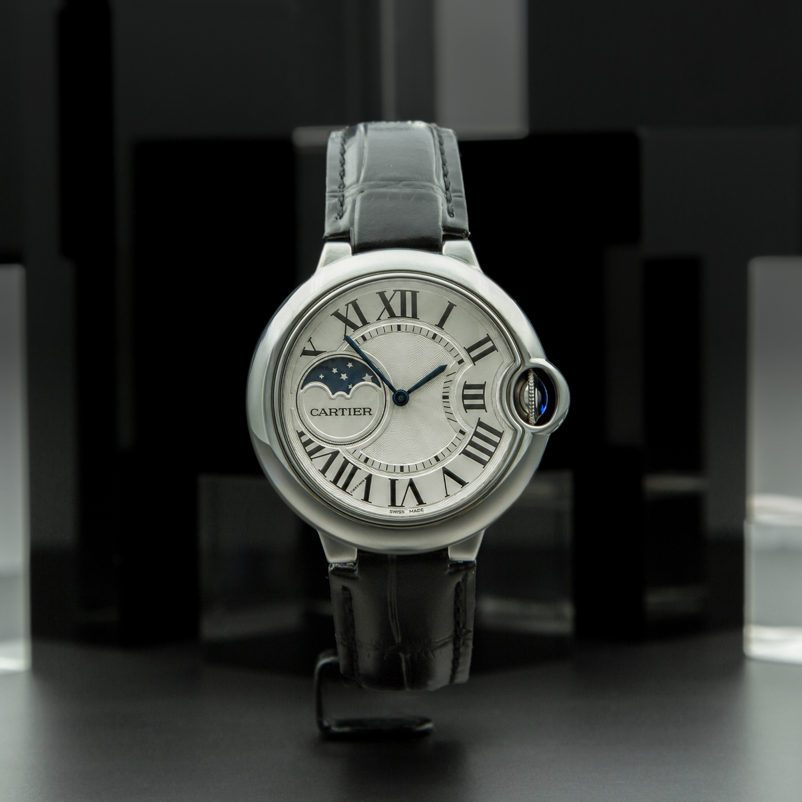 CARTIER 4034 200432BX BIANCO PELLE NERA SI GAR-1