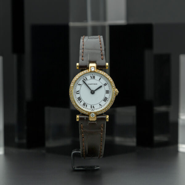 Cartier, Vendome, 30 mm, Ref. 81002, White Dial, Yellow Gold and Diamond Factory Set