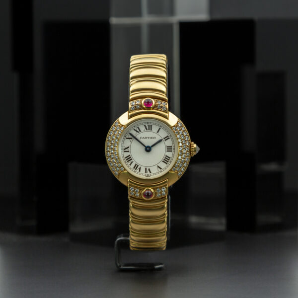 Cartier, Vendome, 26mm, Ref. 878999, Ivory Dial, Yellow Gold and Diamond Set Factory