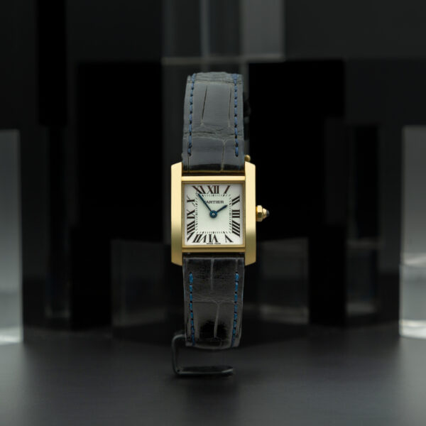 Cartier, Tank Française, 20x25mm, Ref. 2385, White Dial, Yellow Gold
