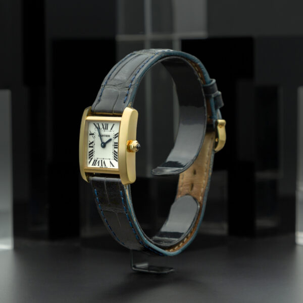 Cartier, Tank Française, 20x25mm, Ref. 2385, White Dial, Yellow Gold - immagine 3