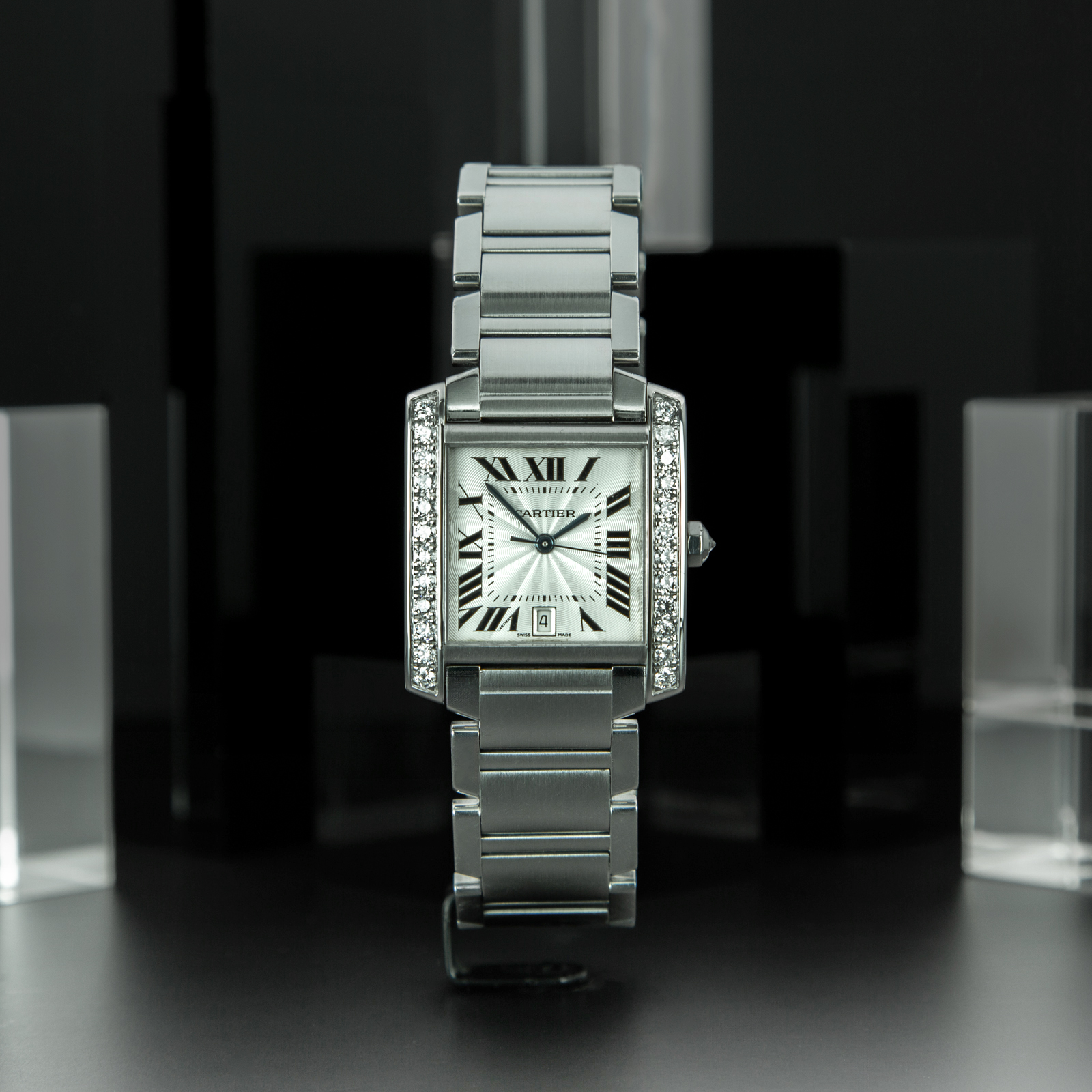 CARTIER W5100239 23028173800F 2017 BIANCO RILIEVO GEOM ACCIAIO NO GAR-4