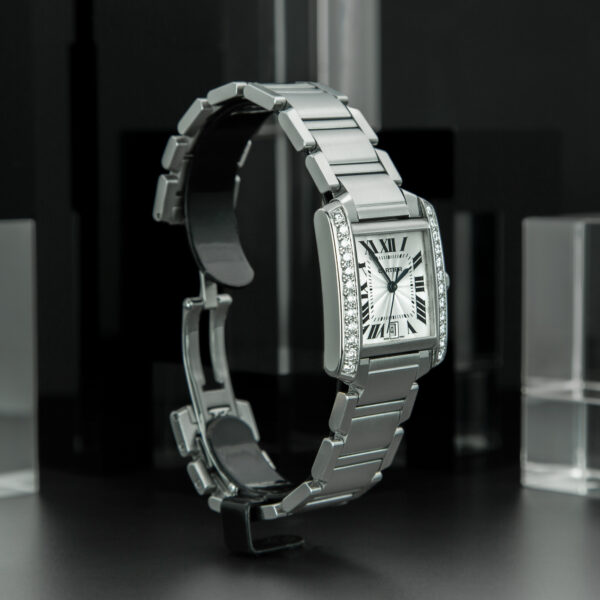 Cartier, Tank Française, 28x32mm, Ref. W5100293 2302, White Dial, Stainless Steel and Diamond - immagine 4
