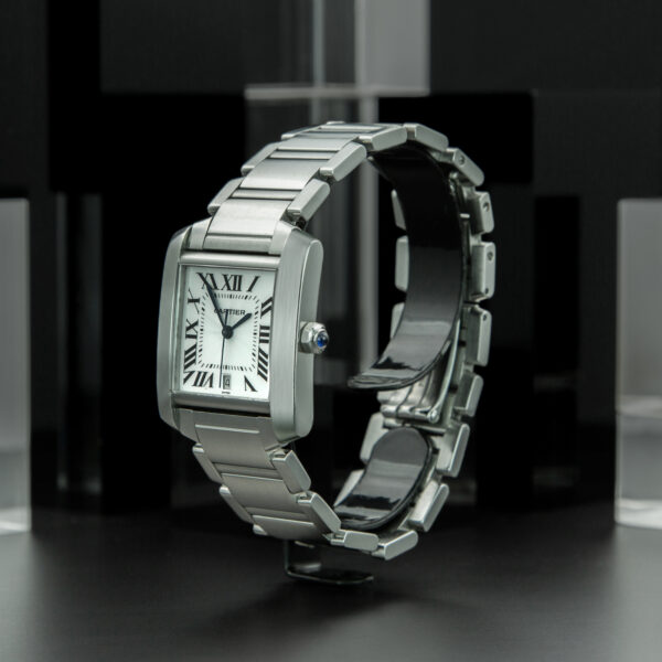 Cartier, Tank Française, 28x32mm, Ref. W51002Q3 2302, White Dial, Stainless Steel - immagine 3